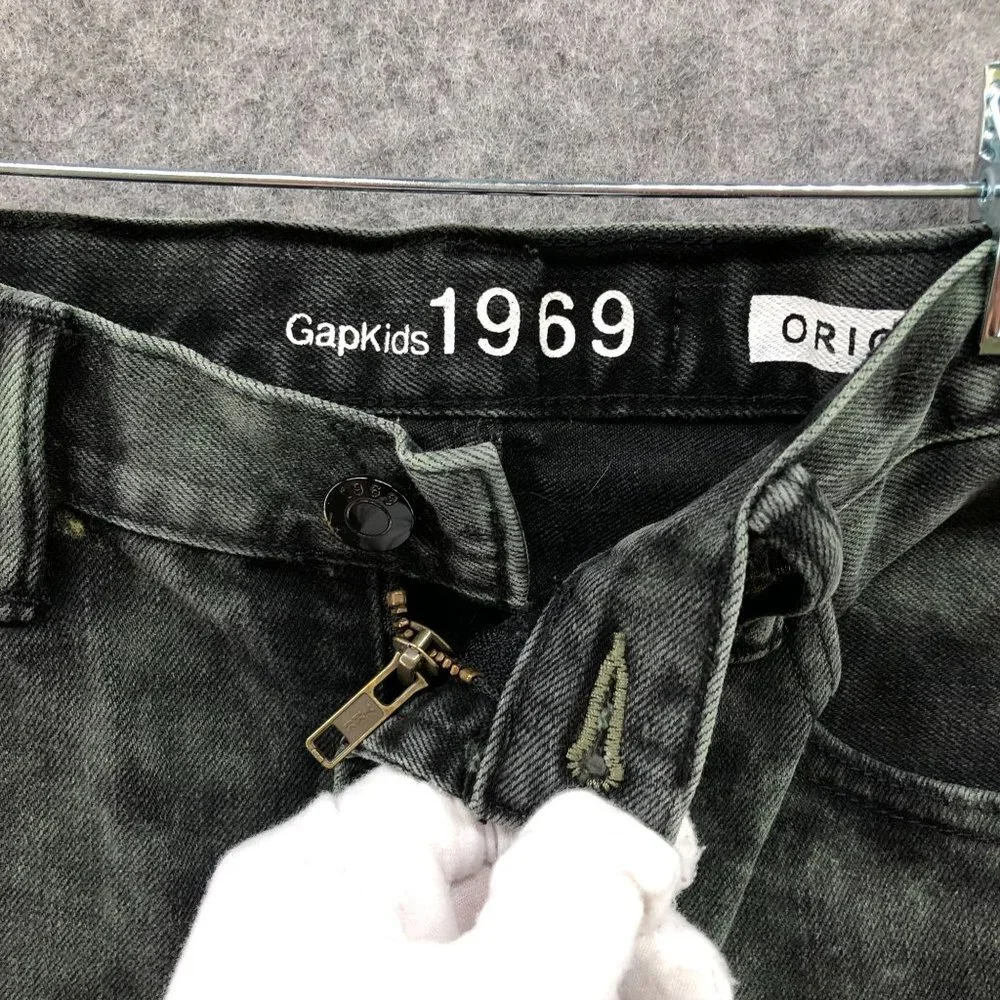 GAP Boys‎ Teen 14 Straight Leg Jeans Stone Wash Green Black Dark Wash